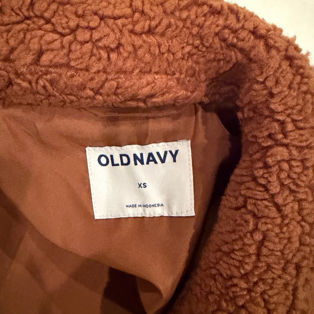 Old Navy Mommy & Me Brown Teddy 🧸🧸Pea Coats - Plush Sherpa Jacket - Picture 3 of 4
